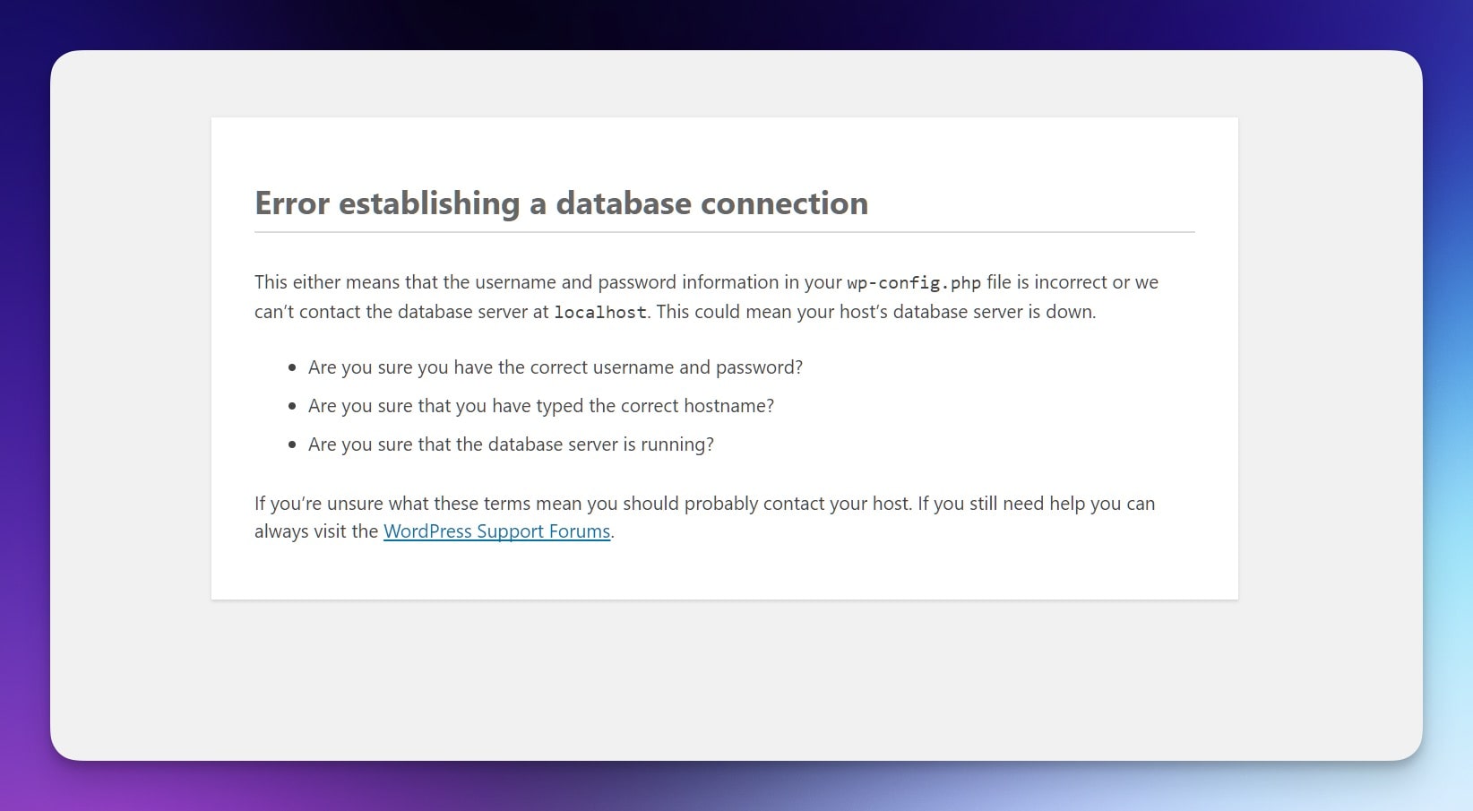 How to Fix the “Error Establishing a Database Connection” in WordPress?